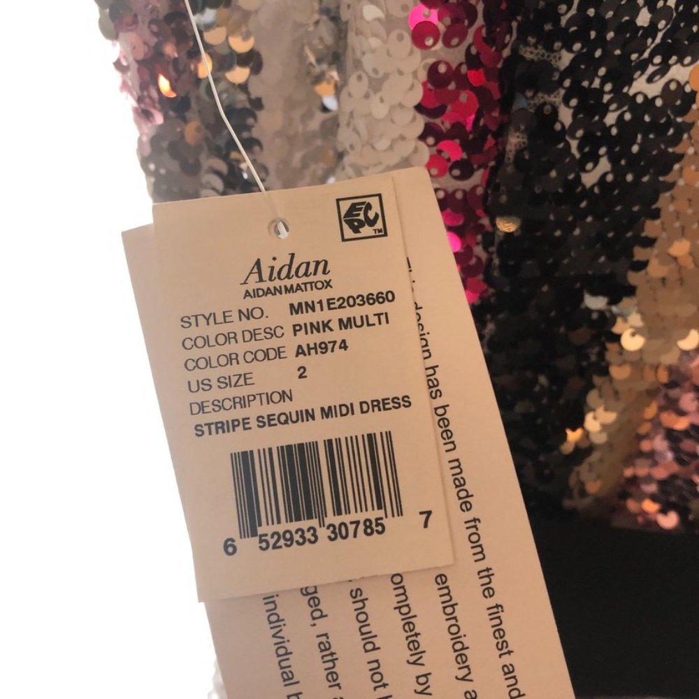 $248 NWT Aidan Mattox Sequin Wrap Dress - Picture 8 of 12
